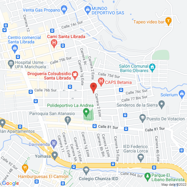 Mapa de Nuevo Lavaseco Betania