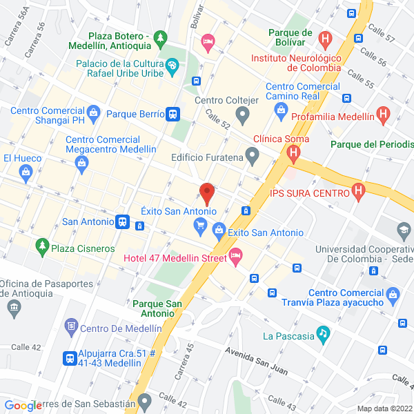 Mapa de Personal Fitness Medellín