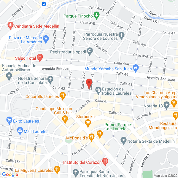 Mapa de Pharmavida Laureles