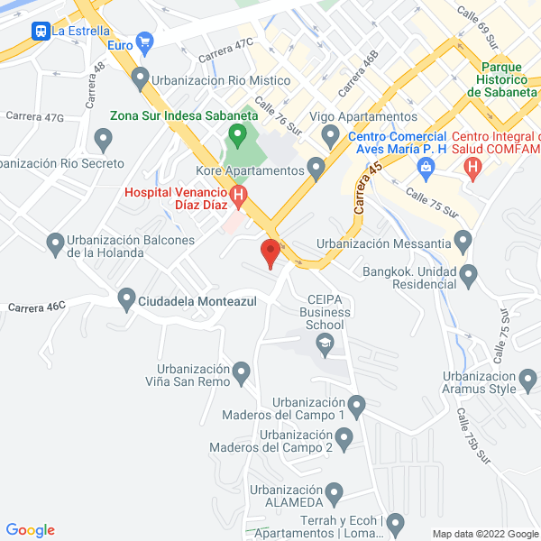 Mapa de Licorera Valentine