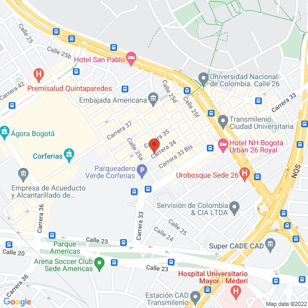 Mapa de Proveedora De Bombillas E Iluminación Ltda