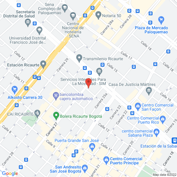 Mapa de Muebles Plásticos Jaime Botero