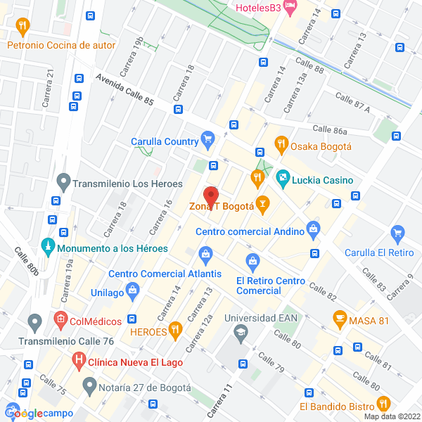 Mapa de Rada Cassab Zona Rosa