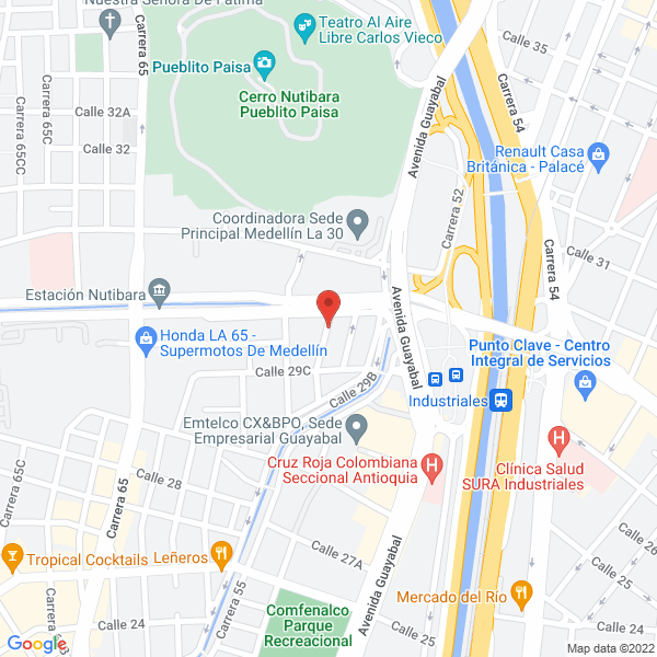 Mapa de Restaurante Industriales