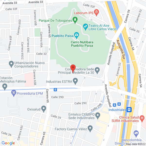 Mapa de Panadería Ricuras La 30A