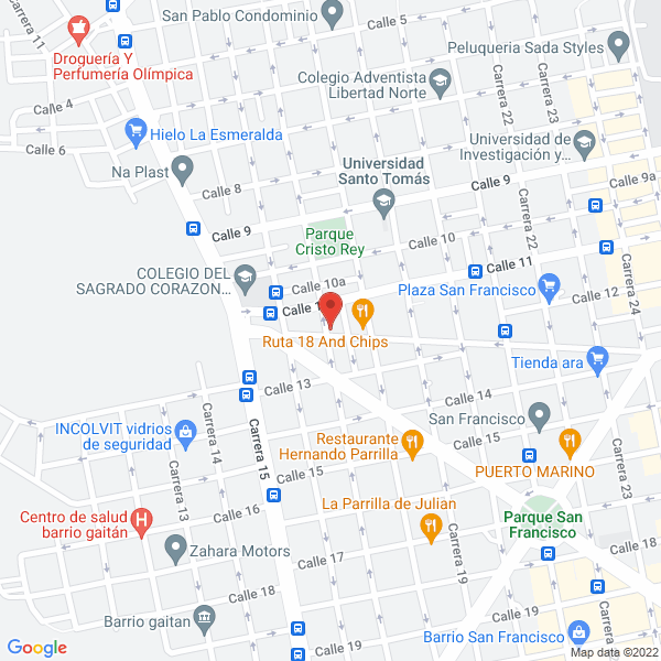 Map of Panadería Y Restaurante Criollosa