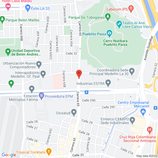 Mapa de Antioqueña De Materiales