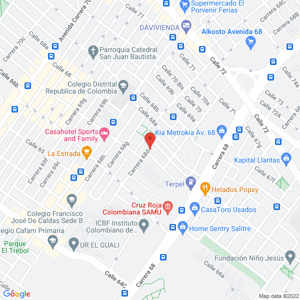 Mapa de Aseos Y Cristalizaciones De Colombia