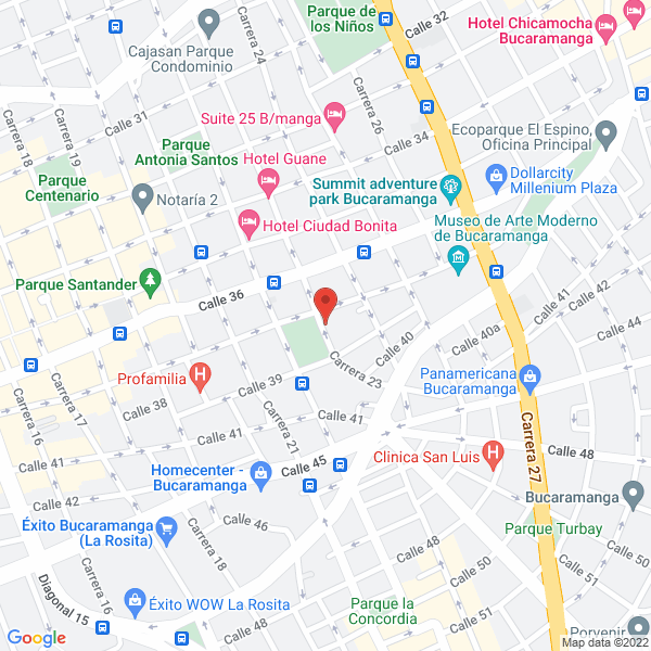 Map of Area Metropolitana De Bucaramanga (Amb)
