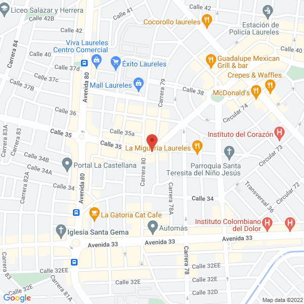 Mapa de Arepas Rellenas Tosty
