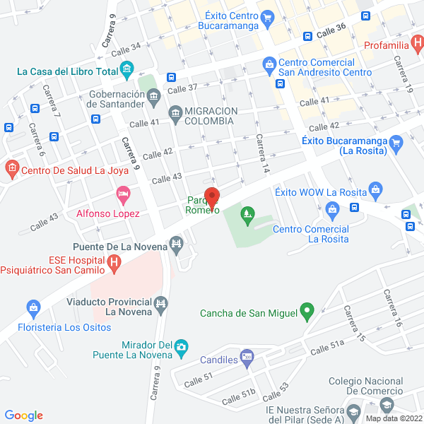 Map of Centro De Bienestar Del Anciano De Bucaramanga