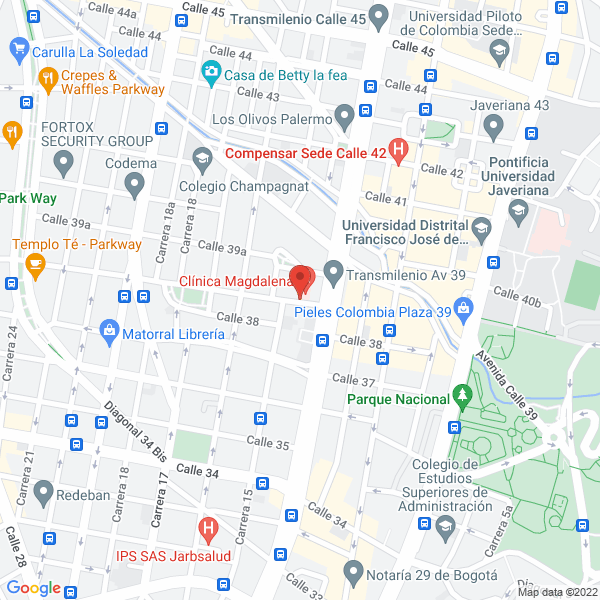 Mapa de Corporación Educativa Indoamericana