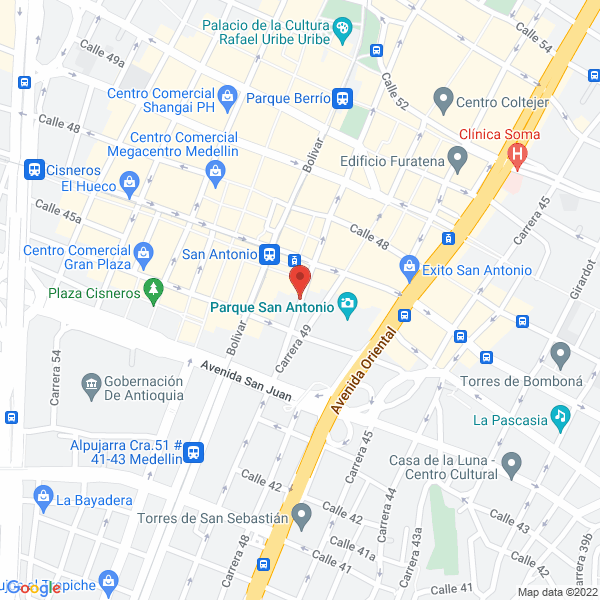 Mapa de Electro Medellín No 1
