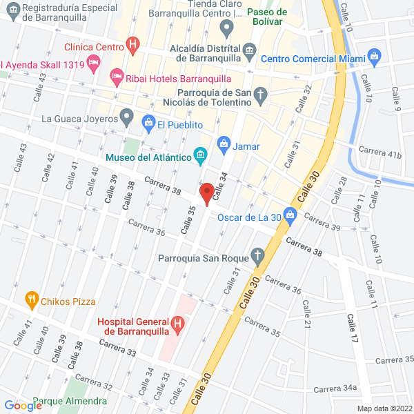 Map of Empaques Costa Caribe
