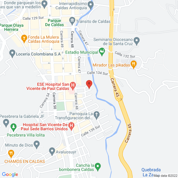 Mapa de E.S.E. Hospital San Vicente De Paúl De Caldas