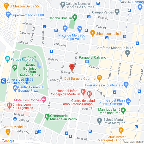 Mapa de Droguería La 77