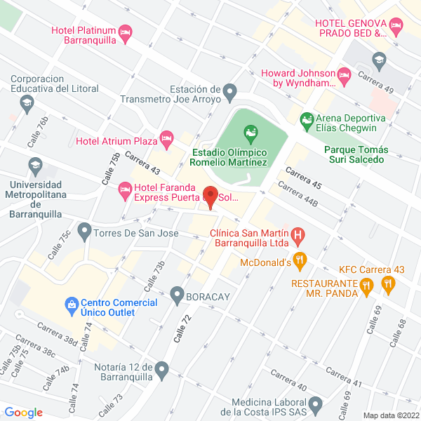 Map of Estadero El Triángulo Deportivo