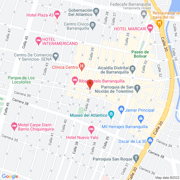 Map of Distrial De La Costa