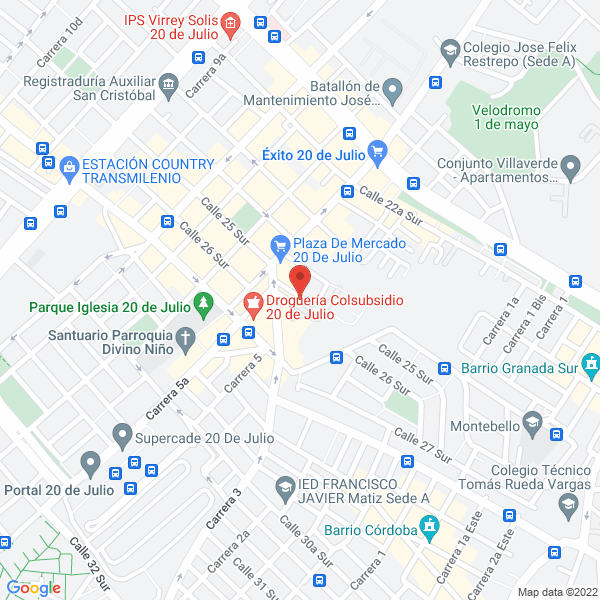 Mapa de Ferretería 20 De Julio