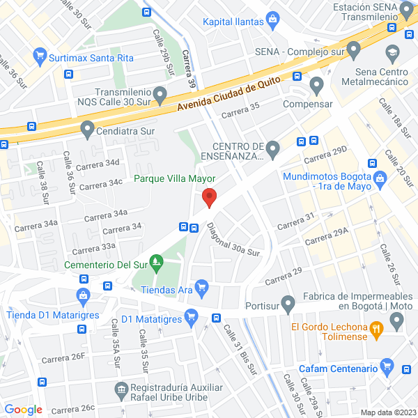 Mapa de Depósito Matalúrgico Inversiones Universal