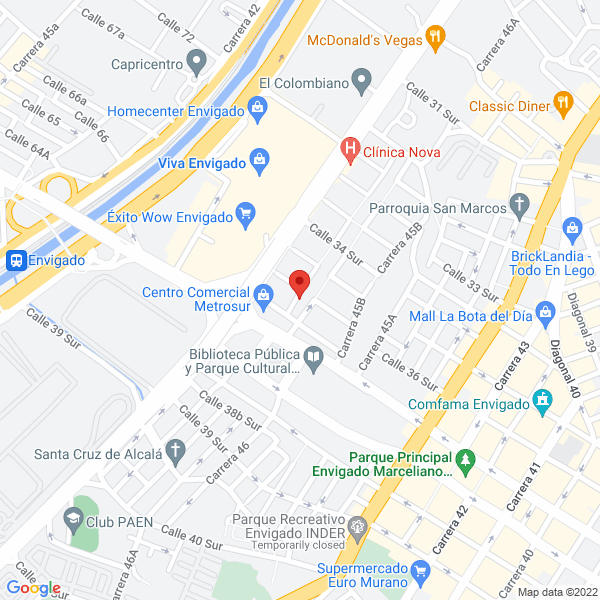 Mapa de Mensajería Urbana Medellín