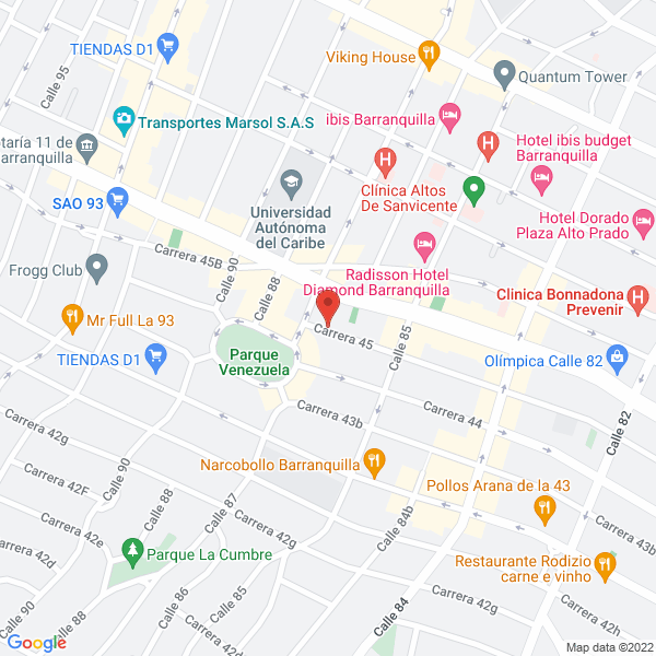 Map of Jaime Velásquez Bermudez