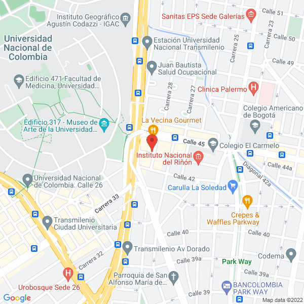 Mapa de Orquesta Filarmonía De Bogotá