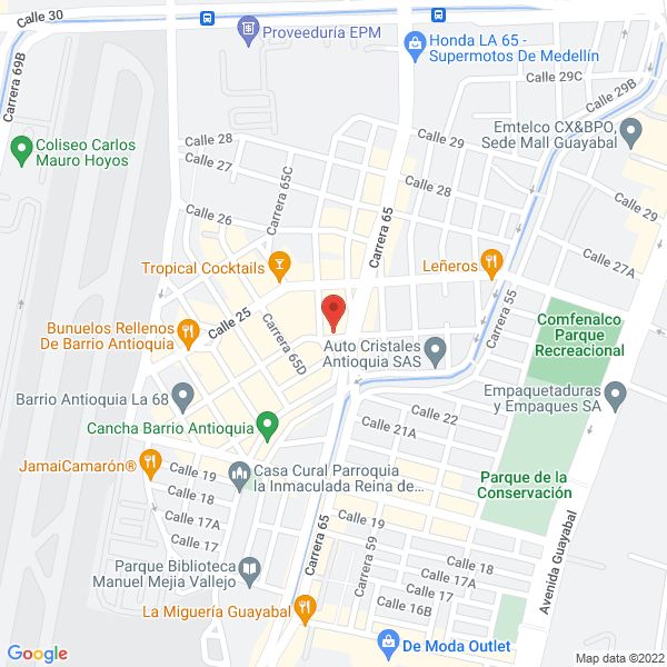 Map of Pac Man Shots And Cocktails