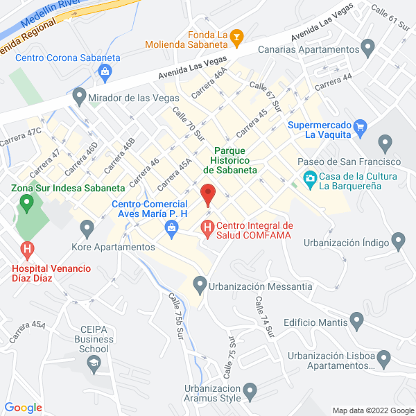 Mapa de Peluqueria Five Color
