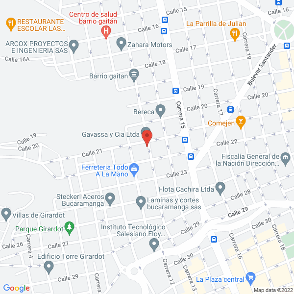 Map of Rectificadora Santander