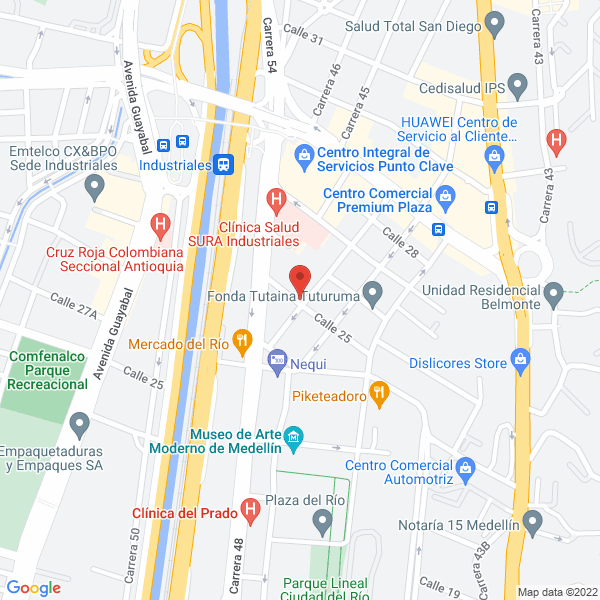 Mapa de Recubrimientos Especiales Cubrex S.A.S