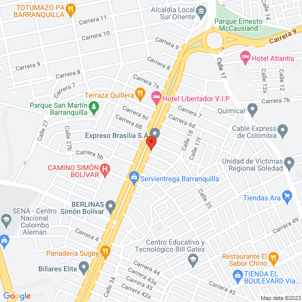 Map of Agencia De Viajes Y Turismo Aliantur Ltda.