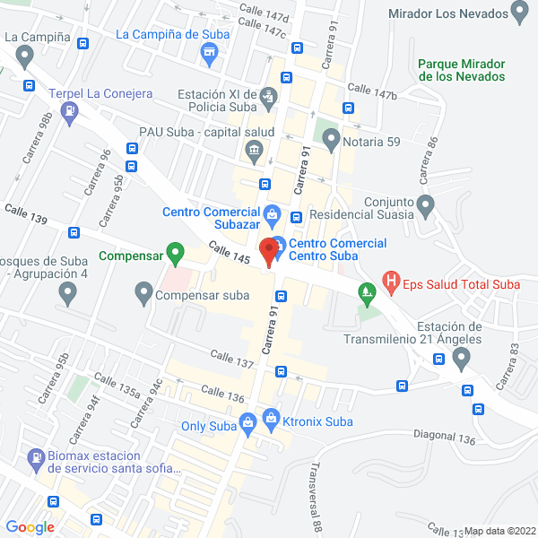 Mapa de Bingo Centro Suba