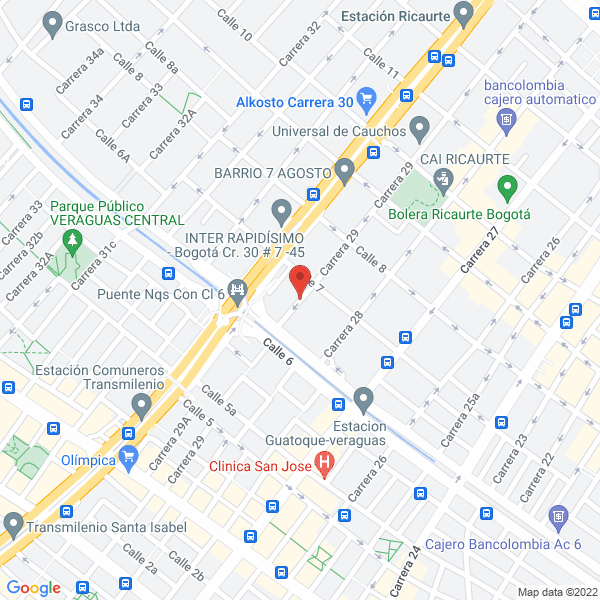 Mapa de Ferrecol Express