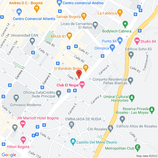 Mapa de Lonja De Propiedad Raíz De Bogotá
