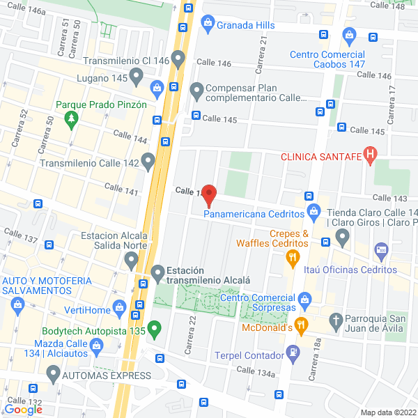 Mapa de Avanxo Colombia