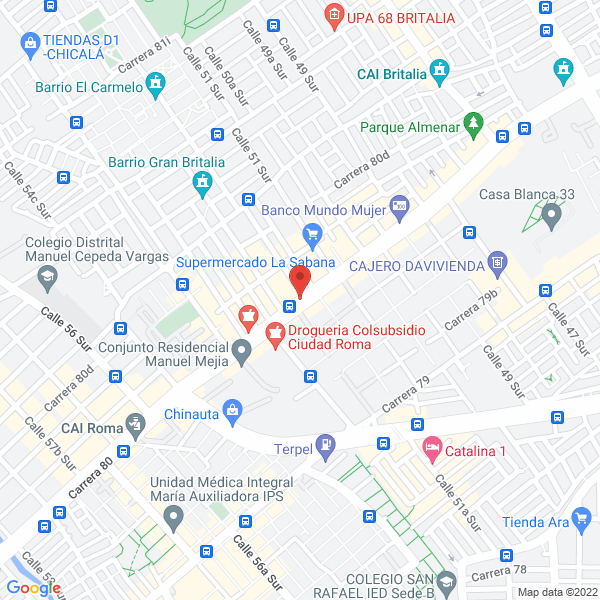 Mapa de Los Andes Drogueria