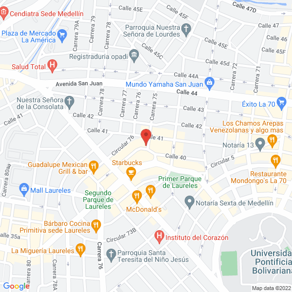 Mapa de Tribunal De Etica Médica De Antioquia