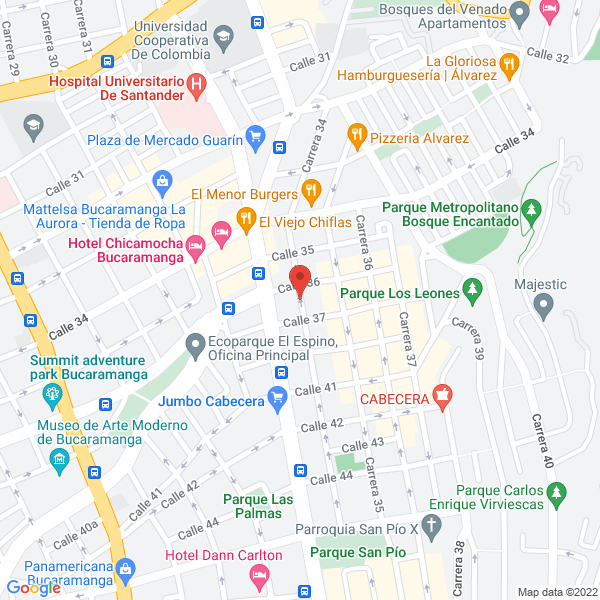 Map of Javier Orlando Rueda Jaimes Homeópata