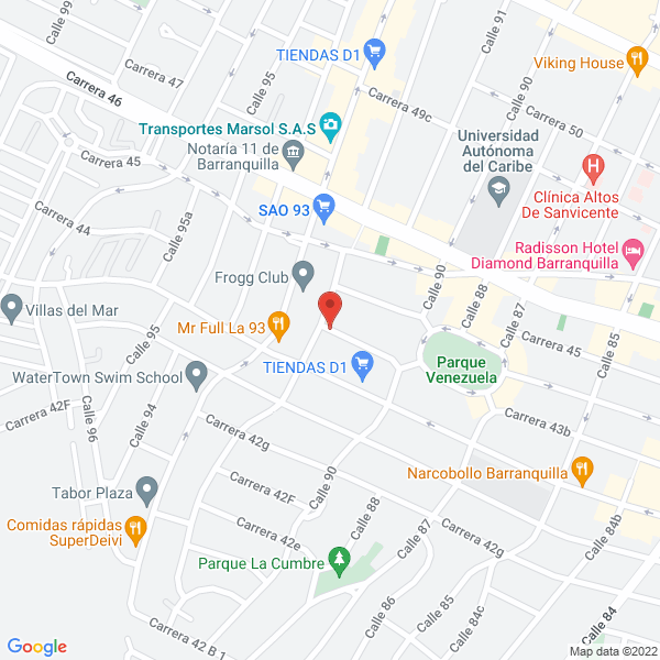 Map of Dental Caribe E.U