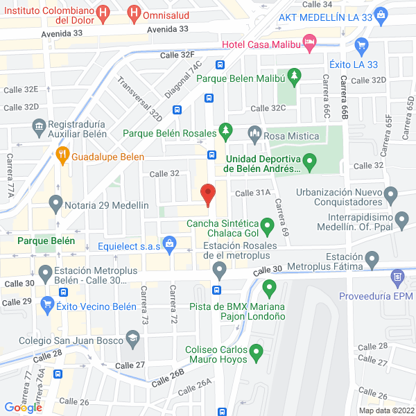 Mapa de Equipos De Buceo Medellín