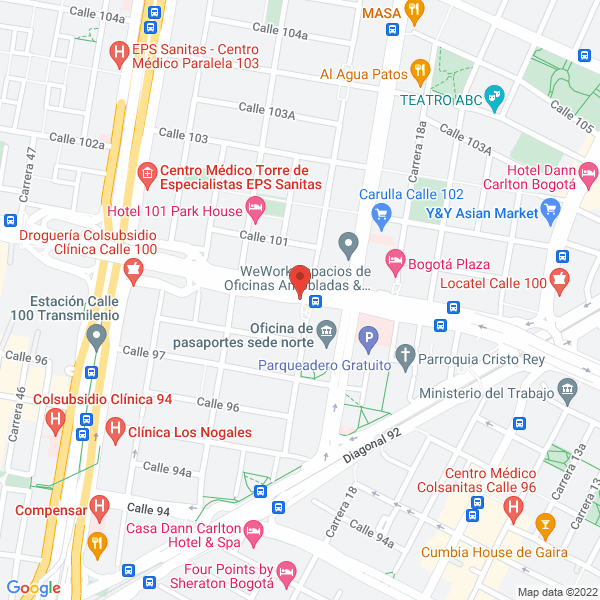 Mapa de Masaje Bogotá Domicilio
