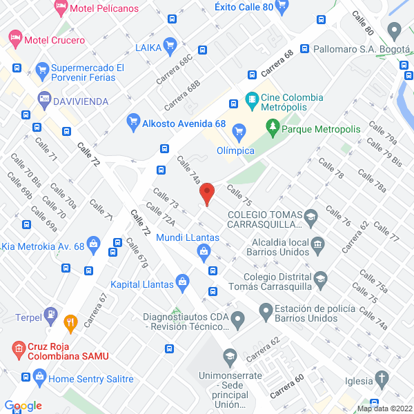 Mapa de Salón Social Metrópolis Unidad 21