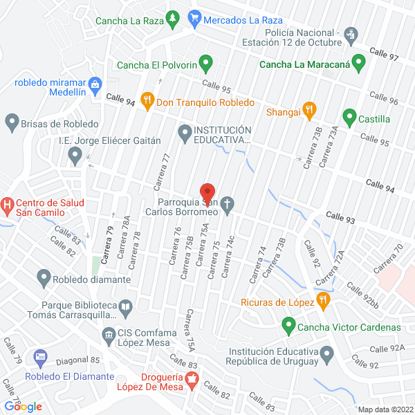 Mapa de Carnicería Y Granero La 92
