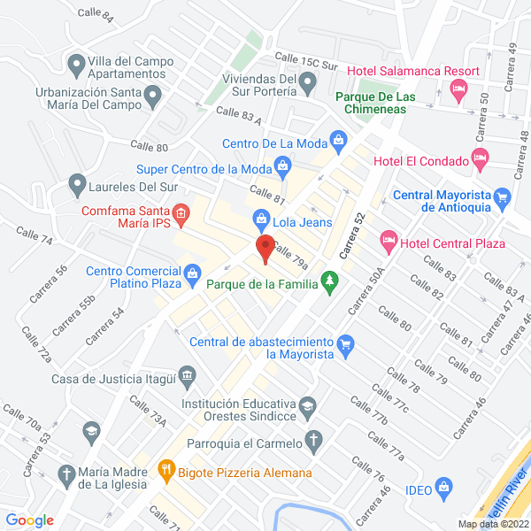 Mapa de Bodega De Moda Baltimor