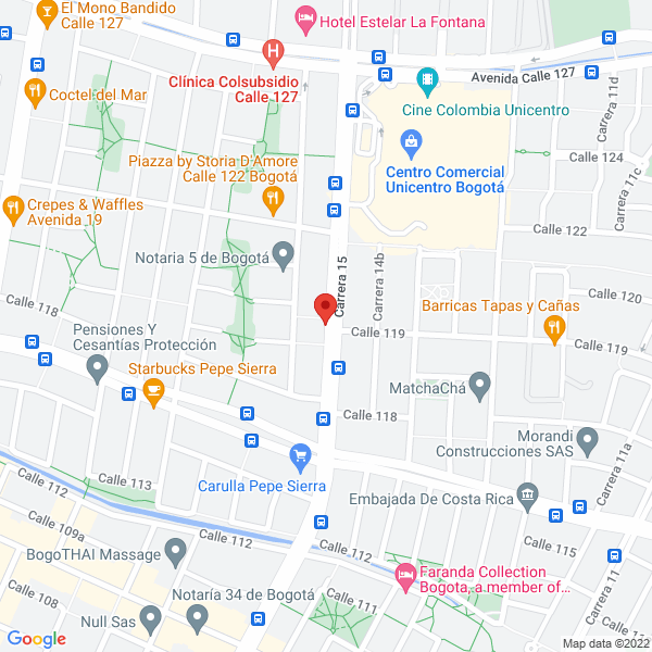 Mapa de Sastreria Orrego