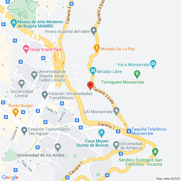 Mapa de Teleférico A Monserrate S.A.