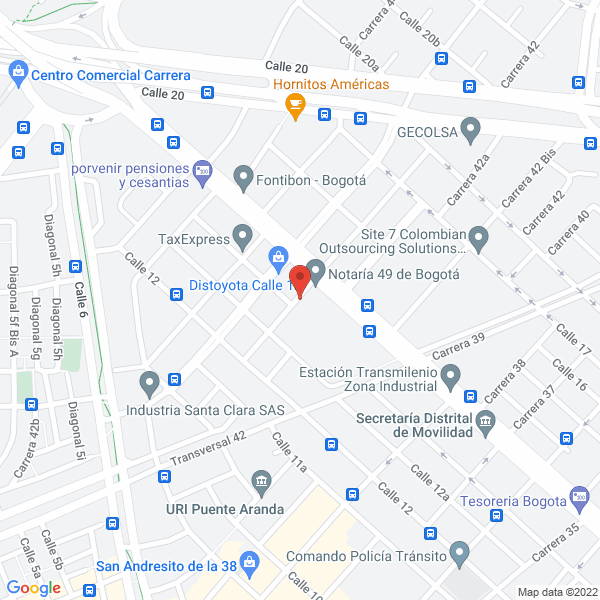 Mapa de Industrias Alimenticias Vigor Sas