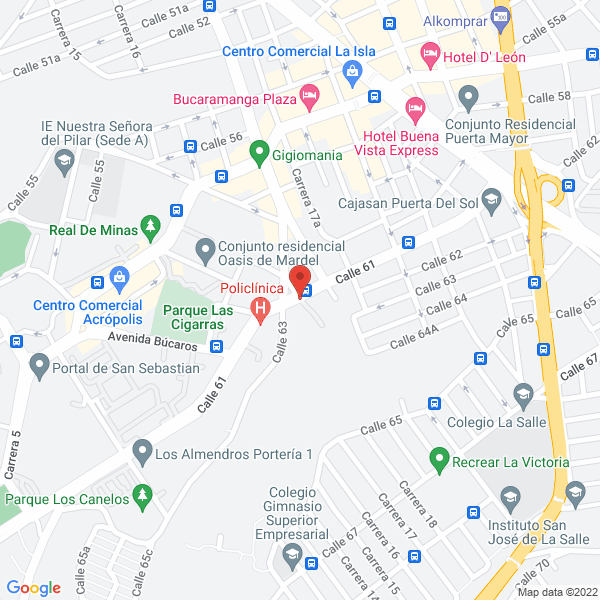 Map of Gym Tech Bucaramanga