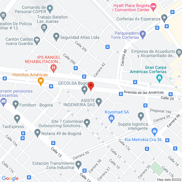 Mapa de Fondo De Empleados De Gecolsa